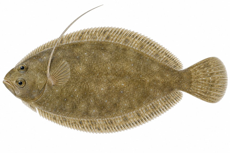 Olive wide-eyed flounder
